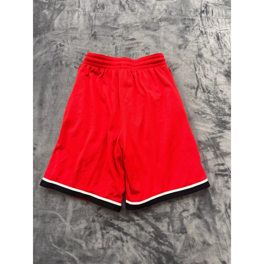 Nike Basketball Shorts‎ Boys Small Red Dri-FIT Mesh Athletic Gym Striped Trim